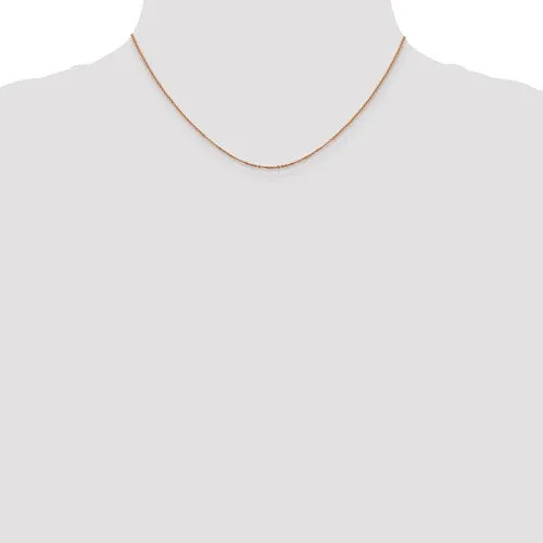 14K Rose Gold 1.1 mm Flat Cable Chain Available Sizes 16-24