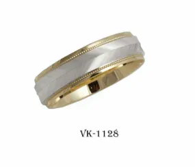 14k Solid Gold Elegant Ladies Modern Satin Finished Flat Band 6mm Ring VK1128v