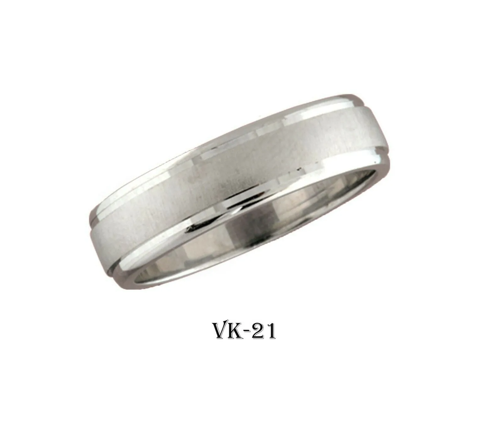 14k Solid Gold Elegant Ladies Modern Satin Finished Flat Band 6MM Ring VK21v