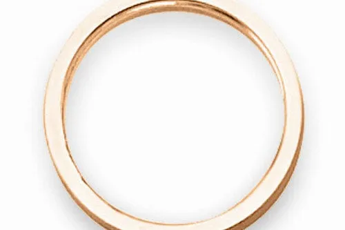 14kt Solid Rose Gold Satin Finish Flat Design Bridal Engagement Wedding Band 2mm Width