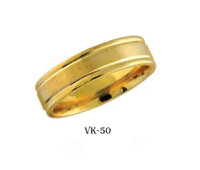 18k Solid Gold Elegant Ladies Modern Satin Finish Flat Band 6MM Ring VK50v