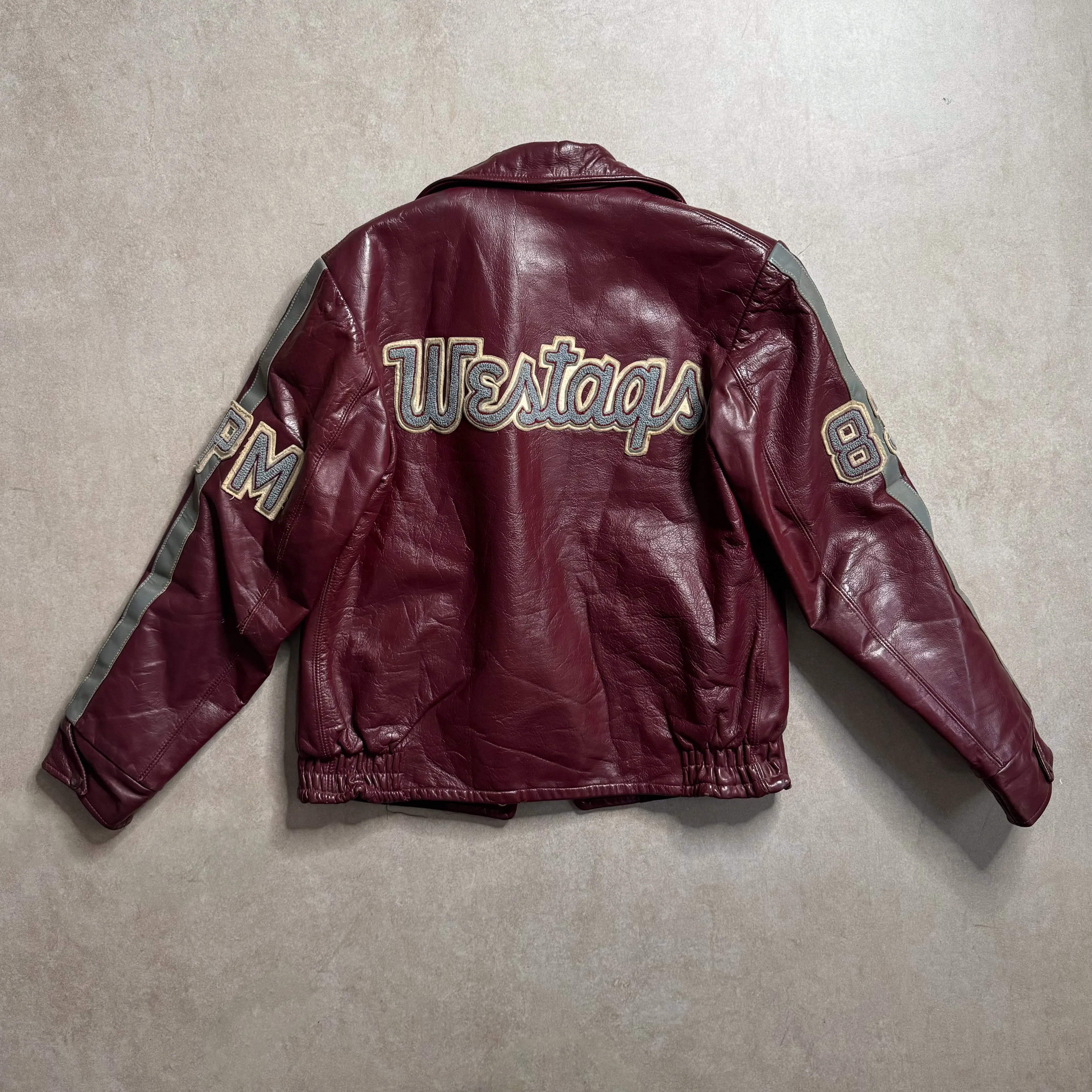 1980s Dane Sport Burgundy Leather Jacket - S