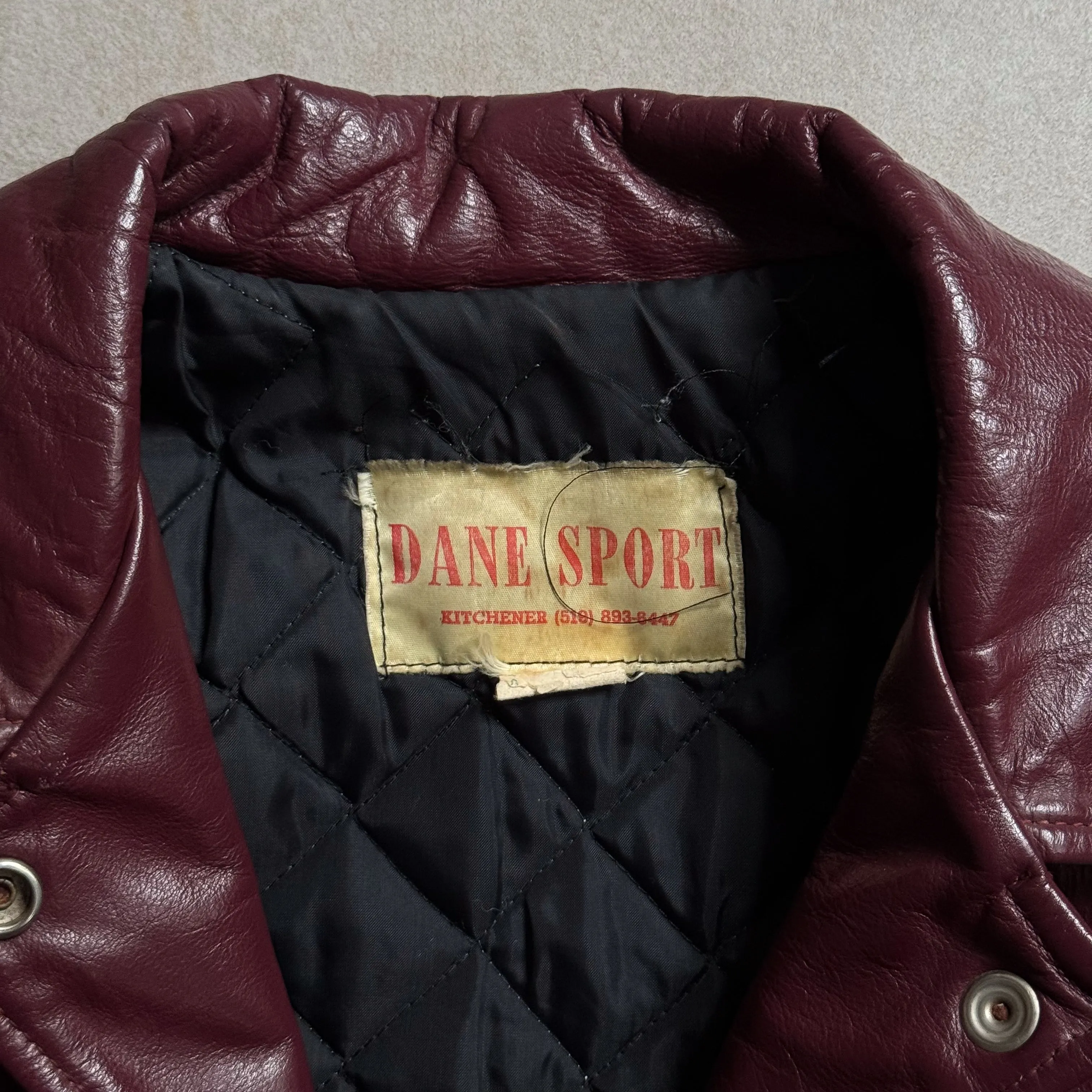 1980s Dane Sport Burgundy Leather Jacket - S