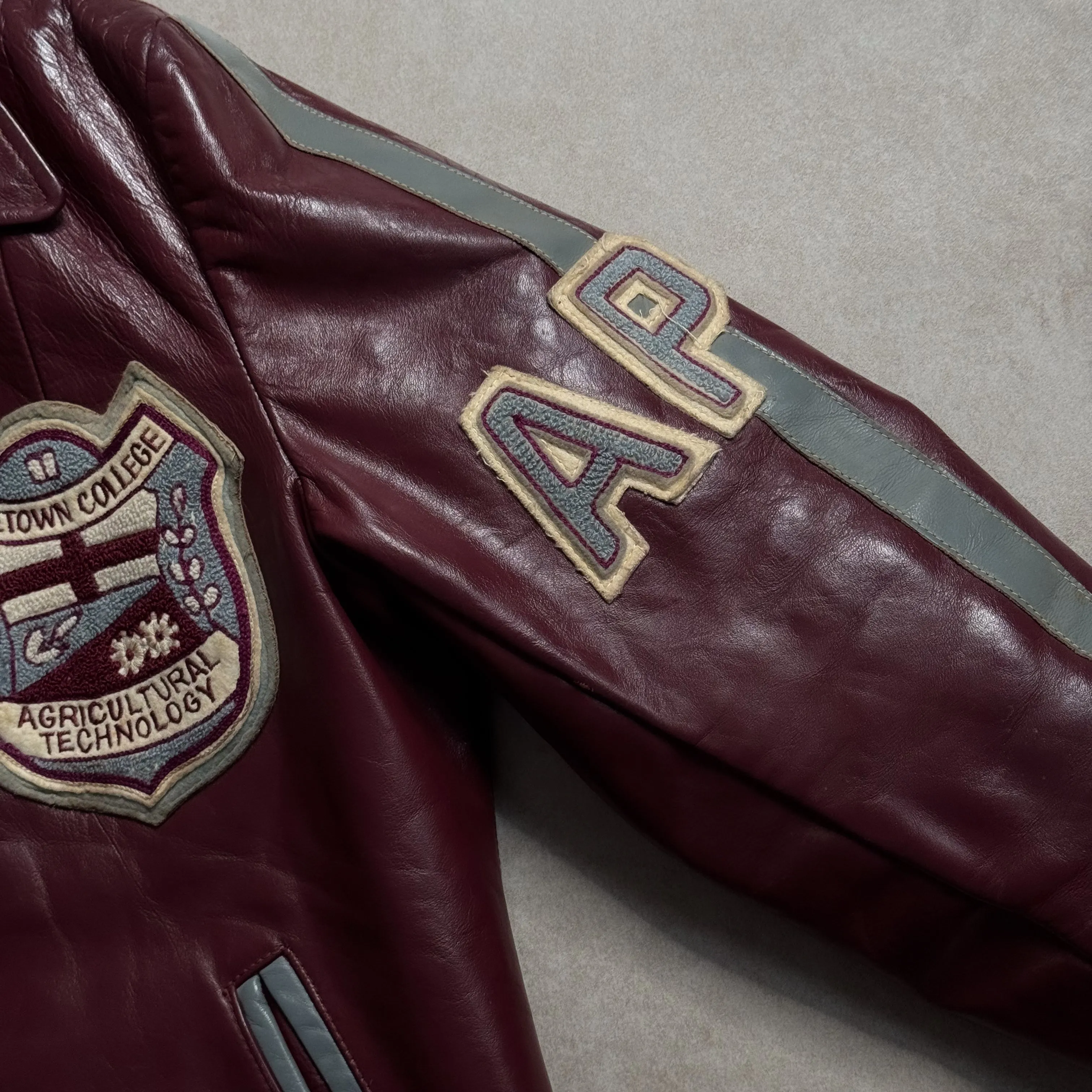 1980s Dane Sport Burgundy Leather Jacket - S