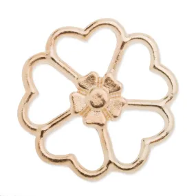 22mm window plate for floating locket,Flower,Golden color,10pcs/lot