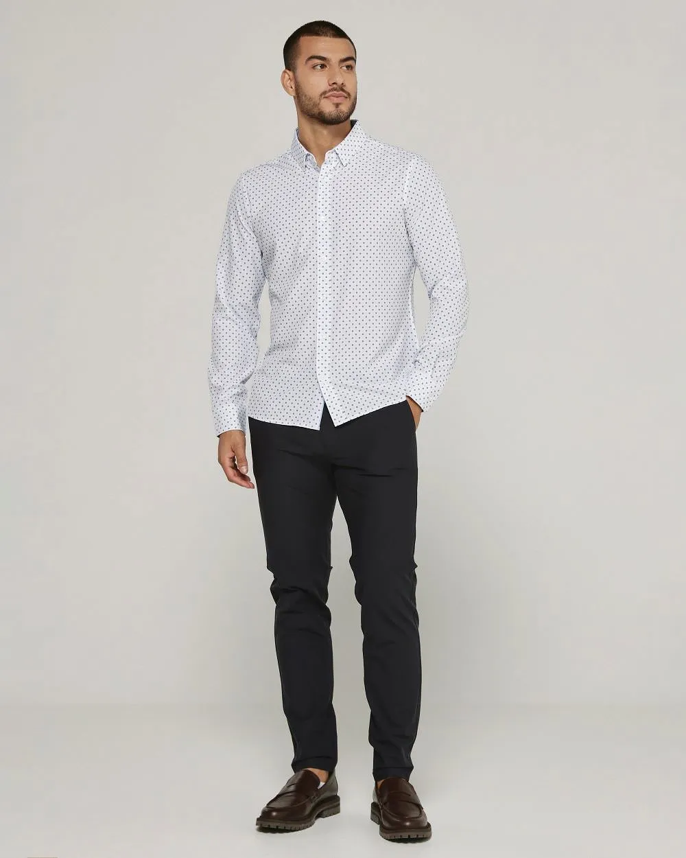 '7Diamonds' Men's Amis Performance Button Down - White