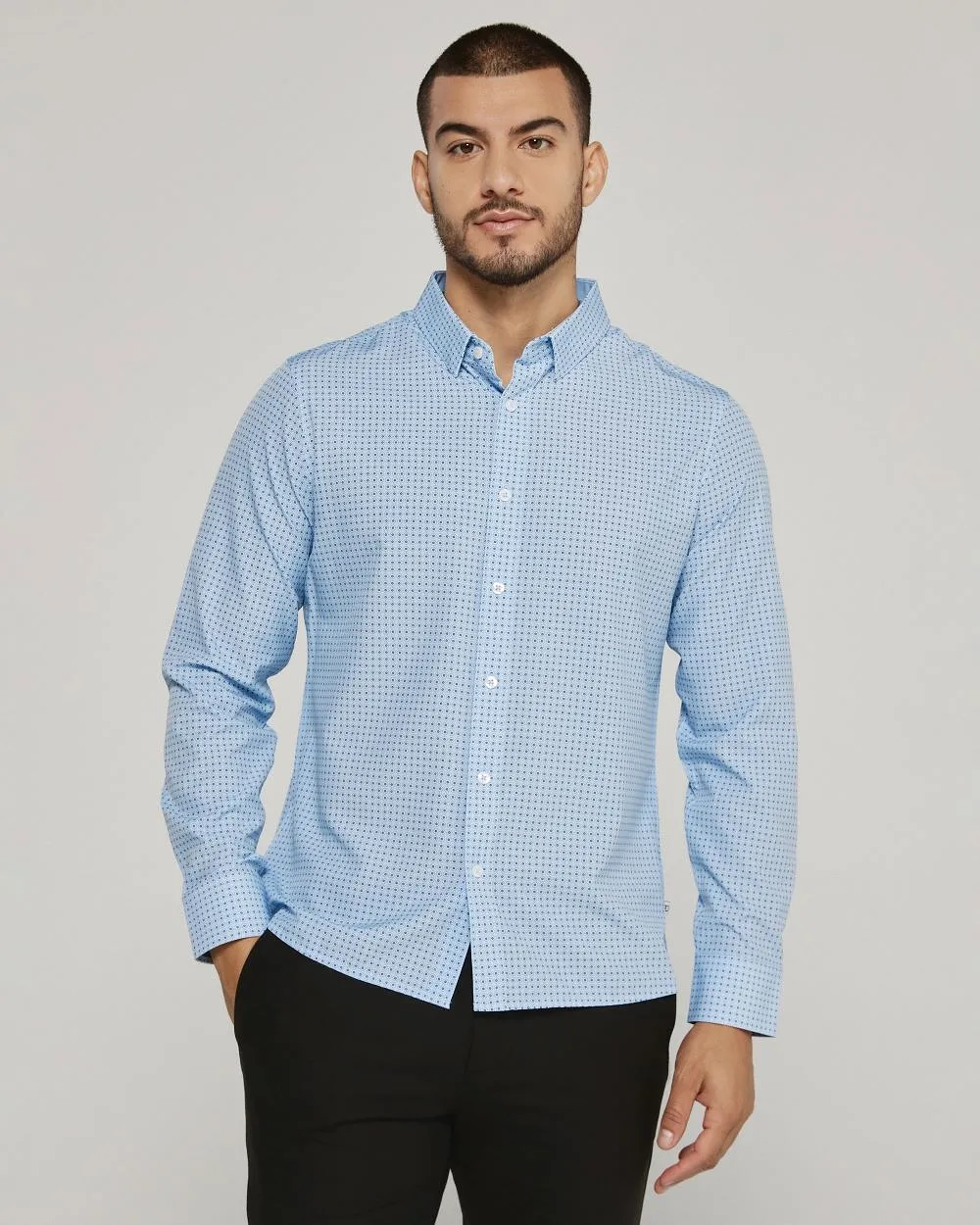 '7Diamonds' Men's Cyril Performance Button  Down - Light Blue