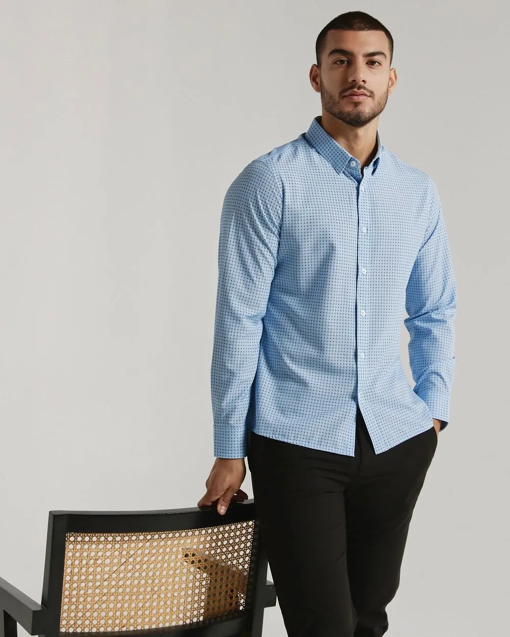 '7Diamonds' Men's Cyril Performance Button  Down - Light Blue