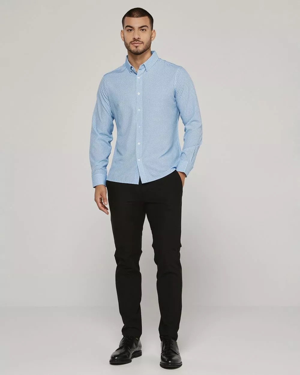 '7Diamonds' Men's Cyril Performance Button  Down - Light Blue