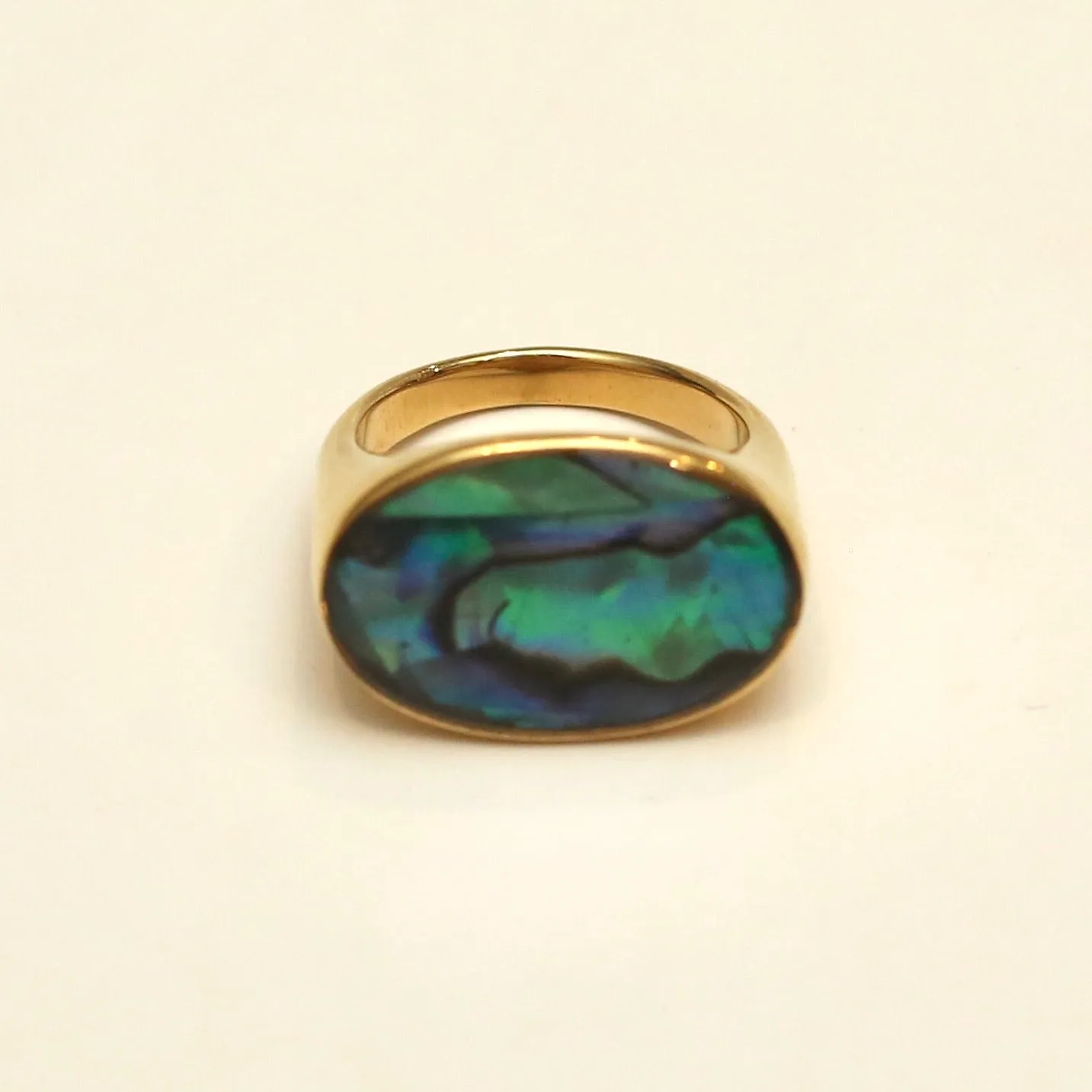 Abalone Oval Signet Ring