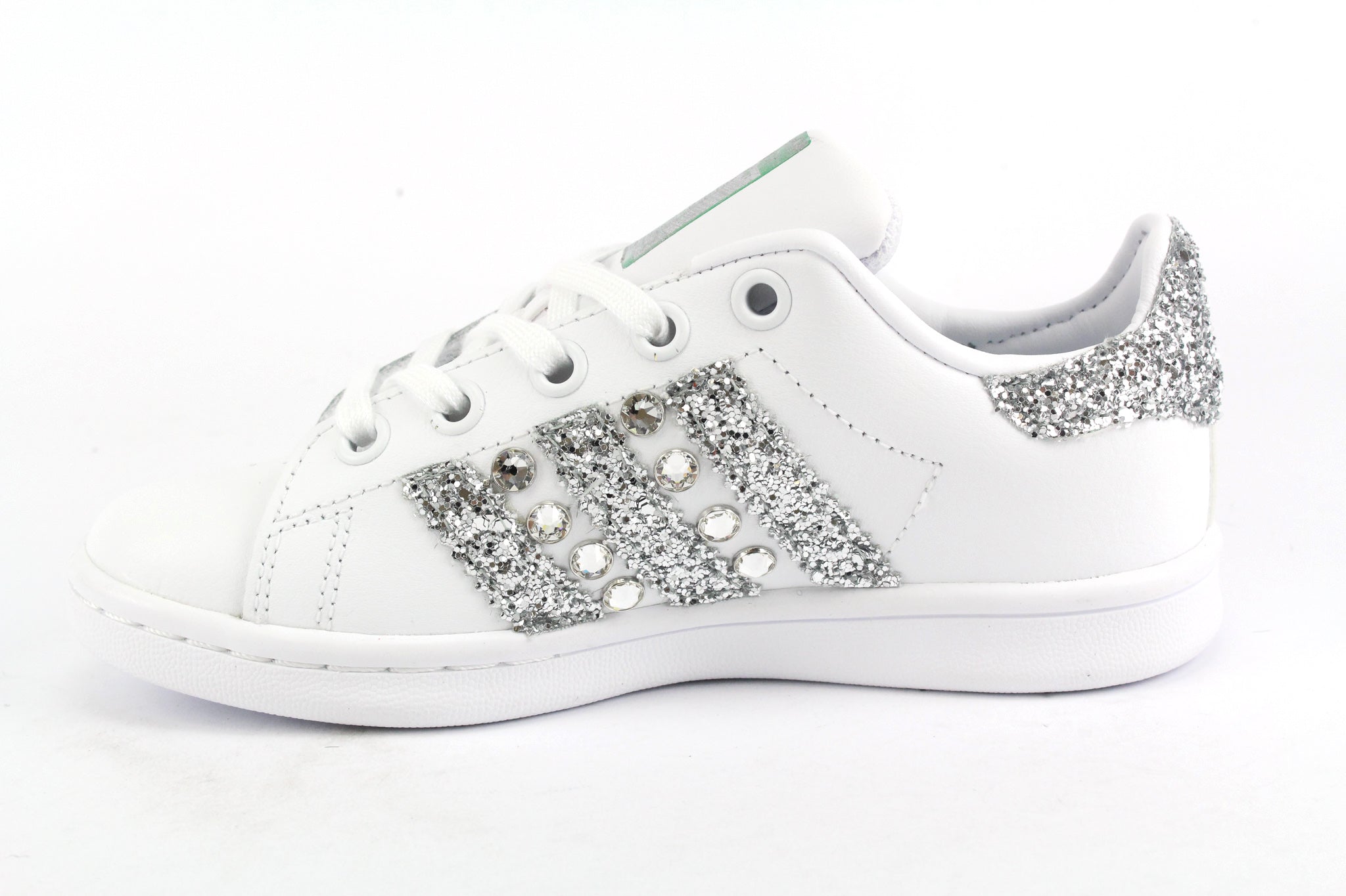 Adidas Stan Smith J Silver Glitter & Strass