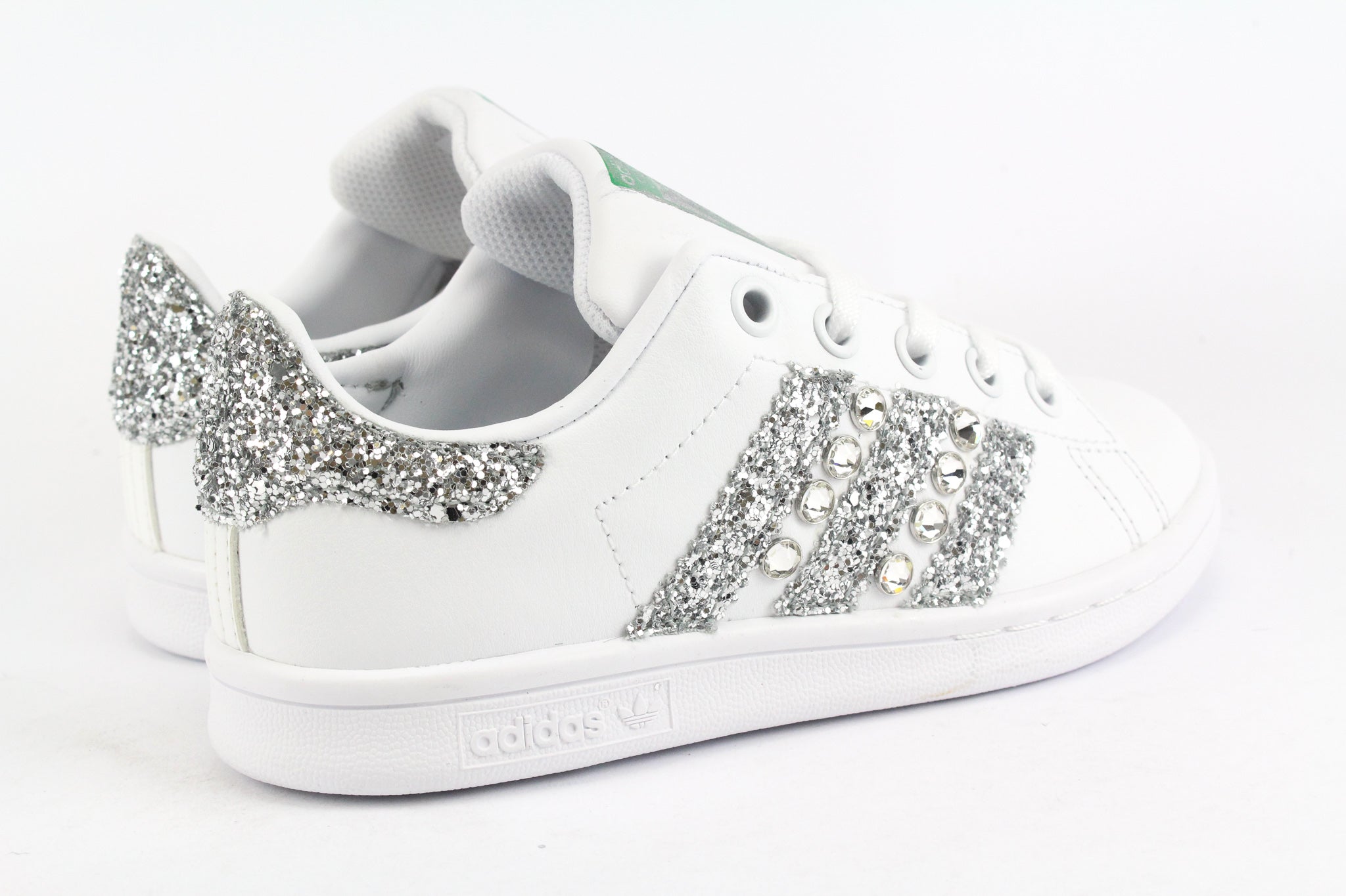 Adidas Stan Smith J Silver Glitter & Strass