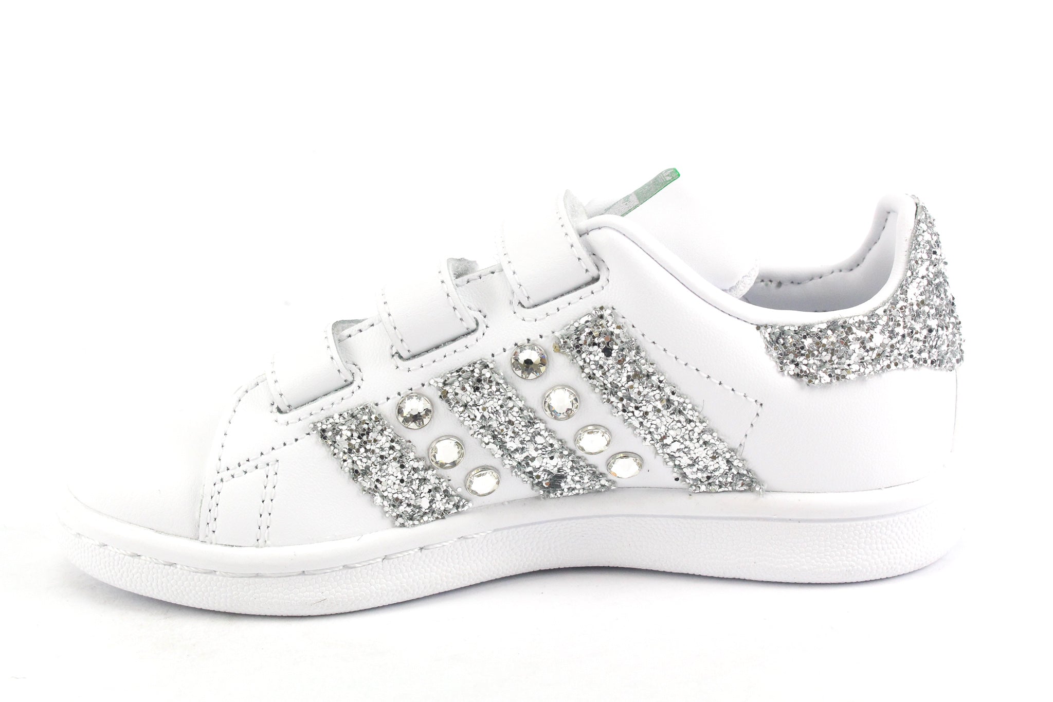 Adidas Stan Smith J Silver Glitter & Strass