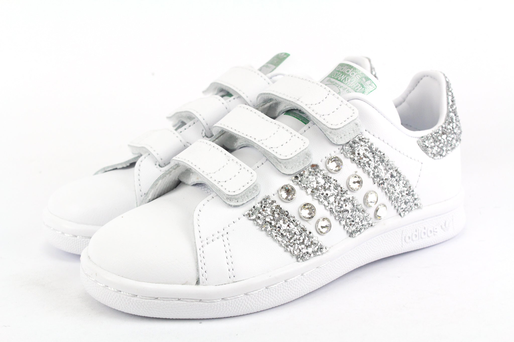 Adidas Stan Smith J Silver Glitter & Strass