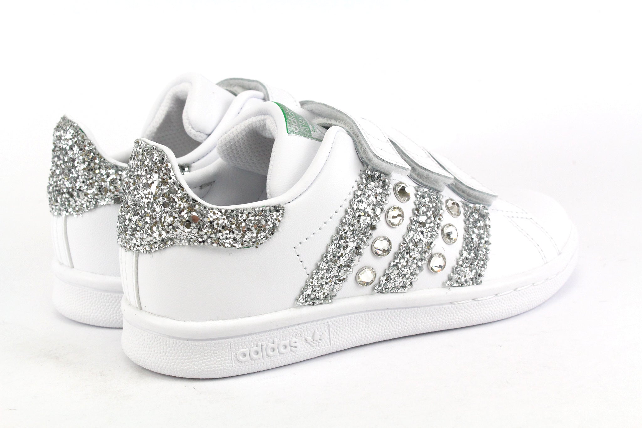 Adidas Stan Smith J Silver Glitter & Strass