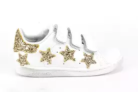 Adidas Stan Smith J Stelle Gold Glitter