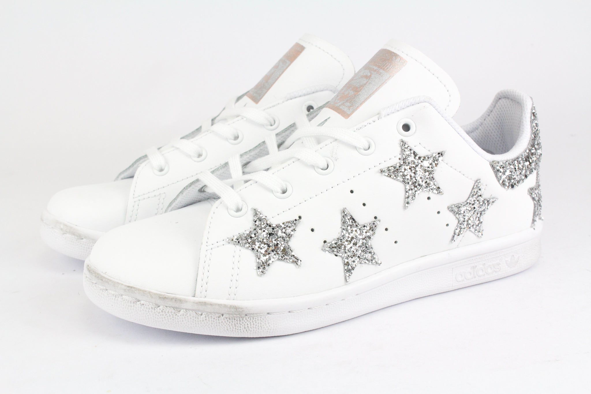 Adidas Stan Smith J Stelle Silver Glitter