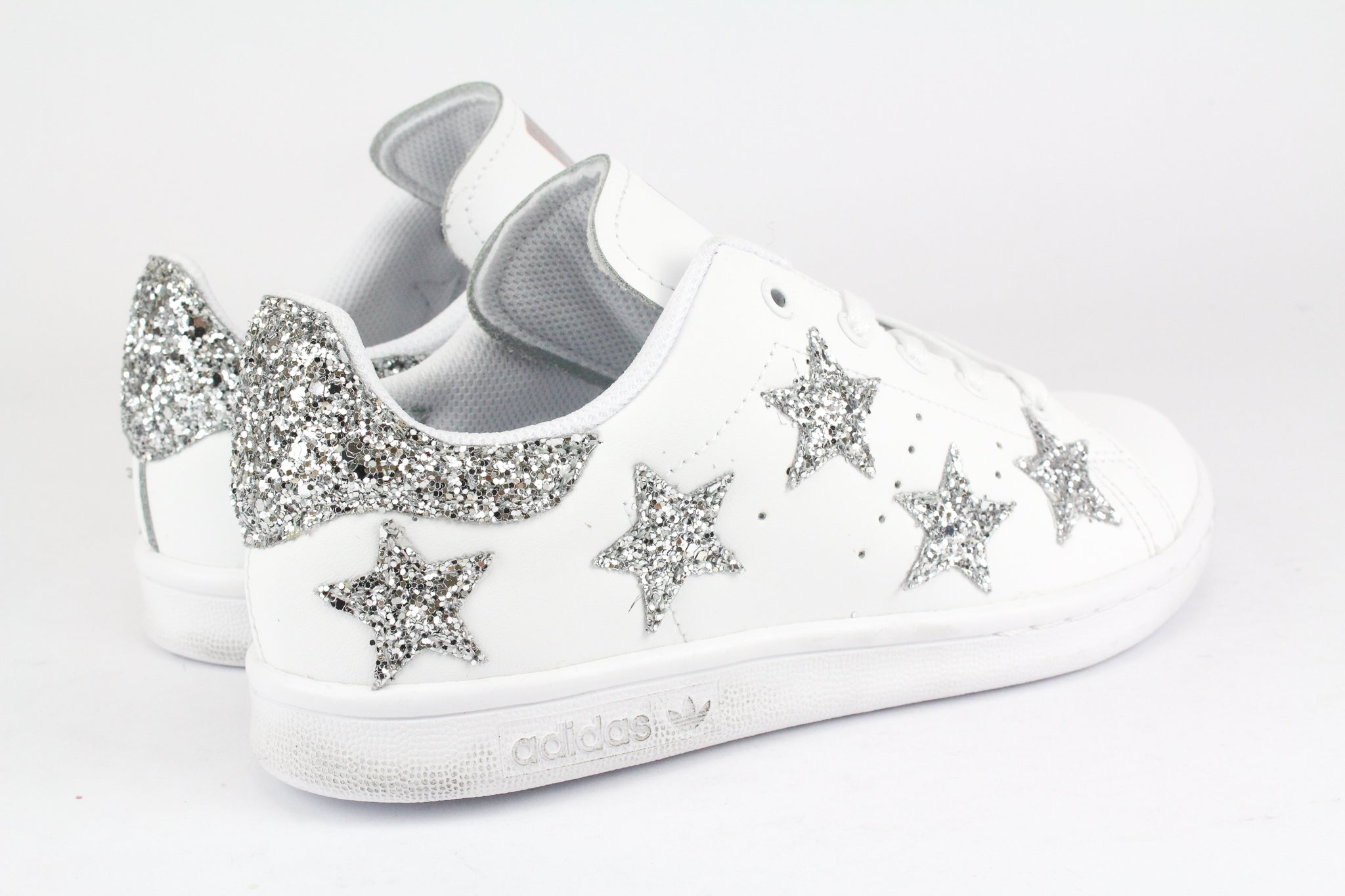 Adidas Stan Smith J Stelle Silver Glitter