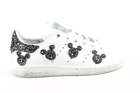 Adidas Stan Smith J Topolini Black Silver Glitter