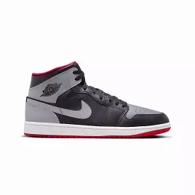 AIR JORDAN 1 MID 'BLACK/CEMENT GREY-FIRE RED-WHITE'