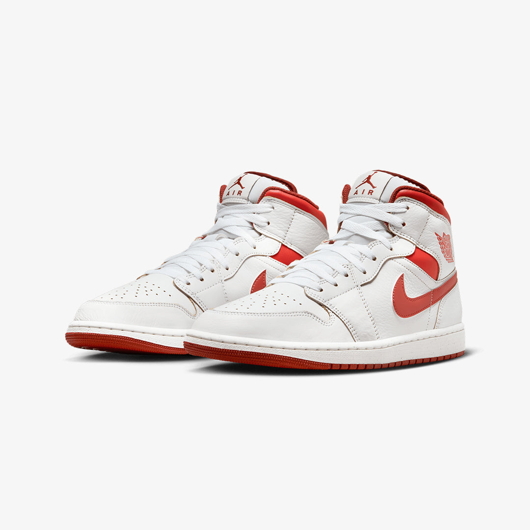 AIR JORDAN 1 MID SE 'WHITE/LOBSTER-DUNE RED-SAIL'