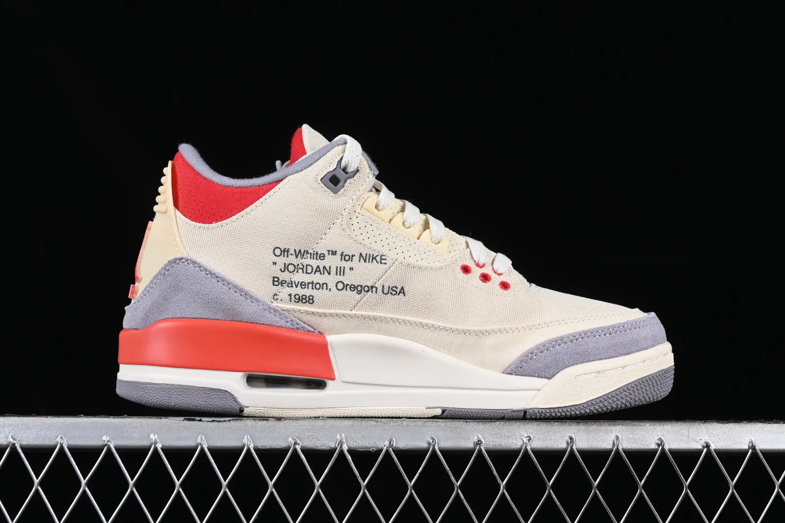 Air Jordan 3 Co-Branding Sail University Red Cement Grey DH7139-002