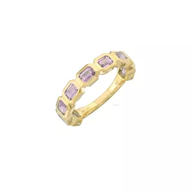 Amethyst Bezel Sideways Set Eternity Ring