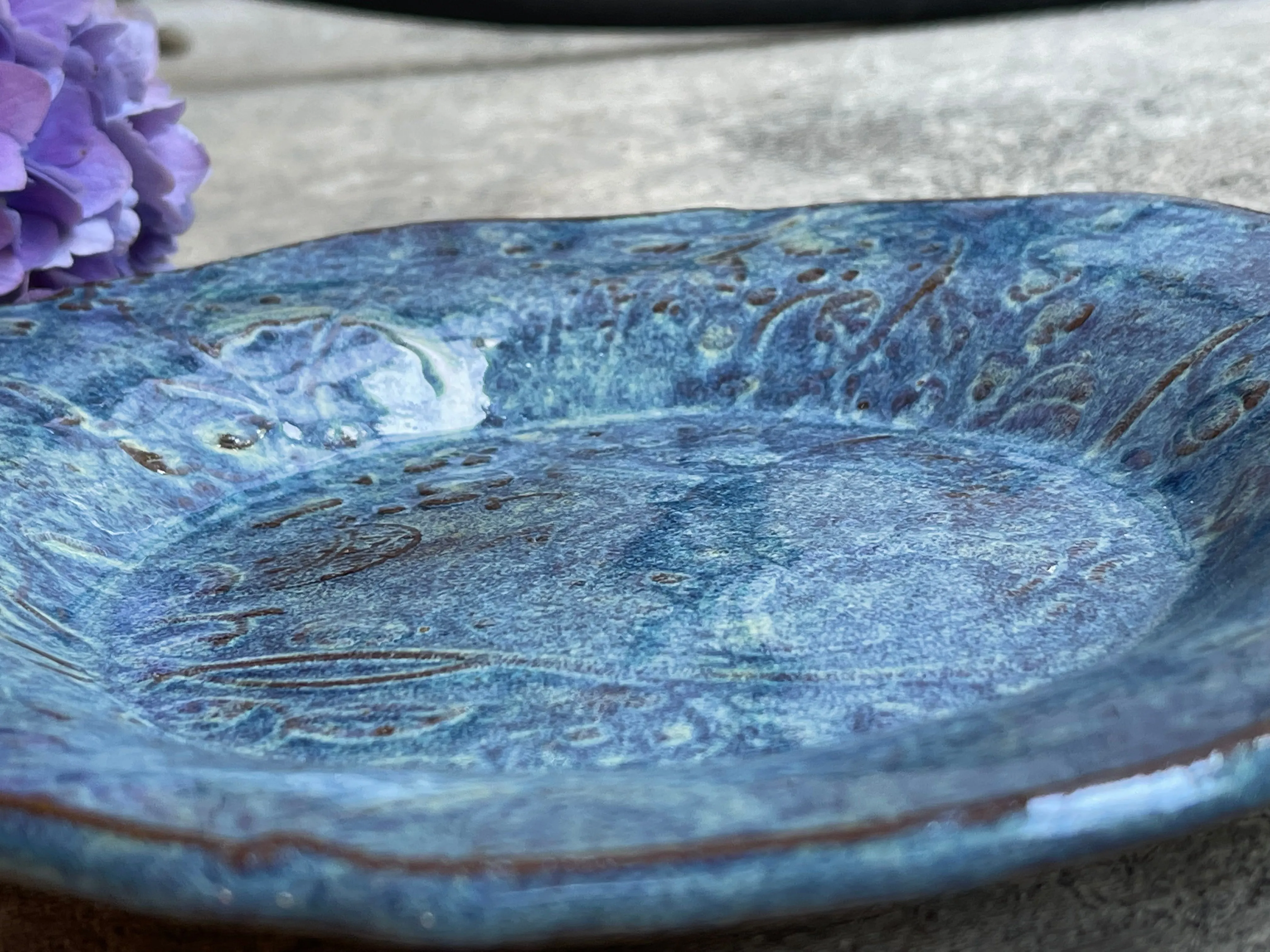 Blue Pumpkin Plate, Circle Plate, Party Platter