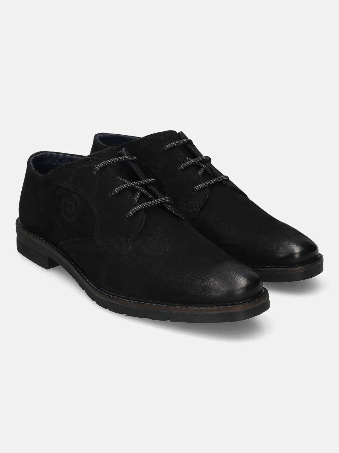 bugatti Black Nubuck Leather Casual Shoes