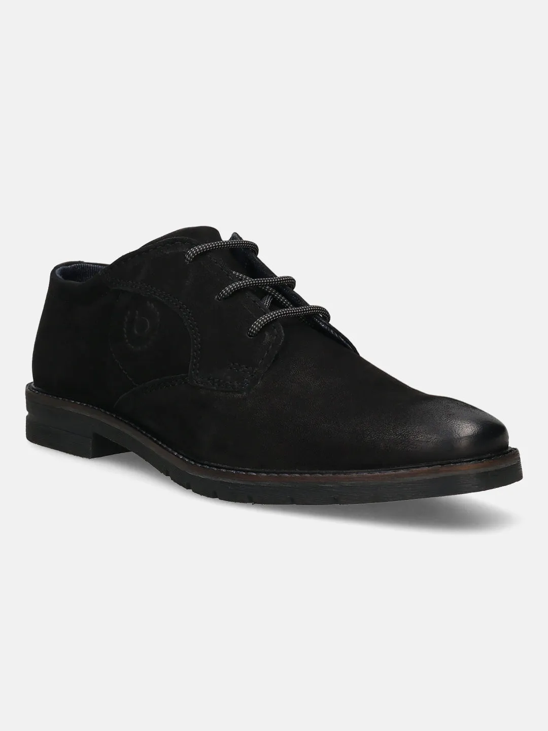 bugatti Black Nubuck Leather Casual Shoes