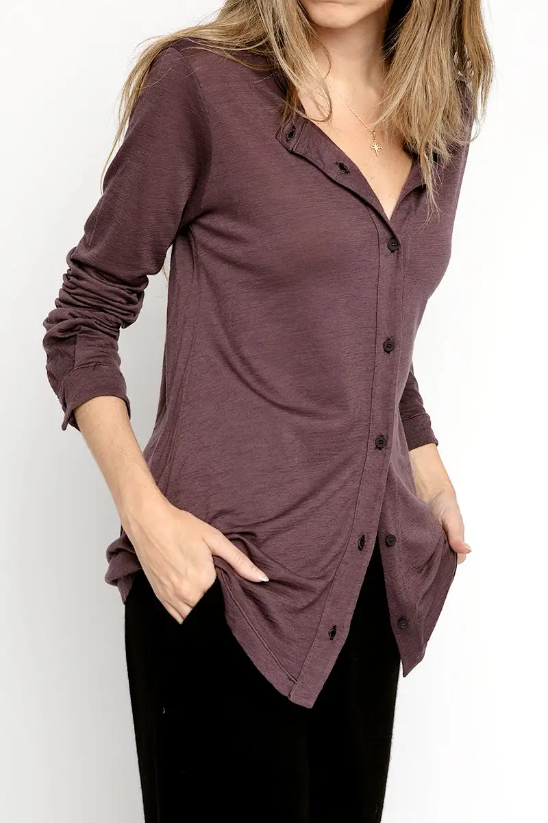 Button Down Shirt in Amethyst