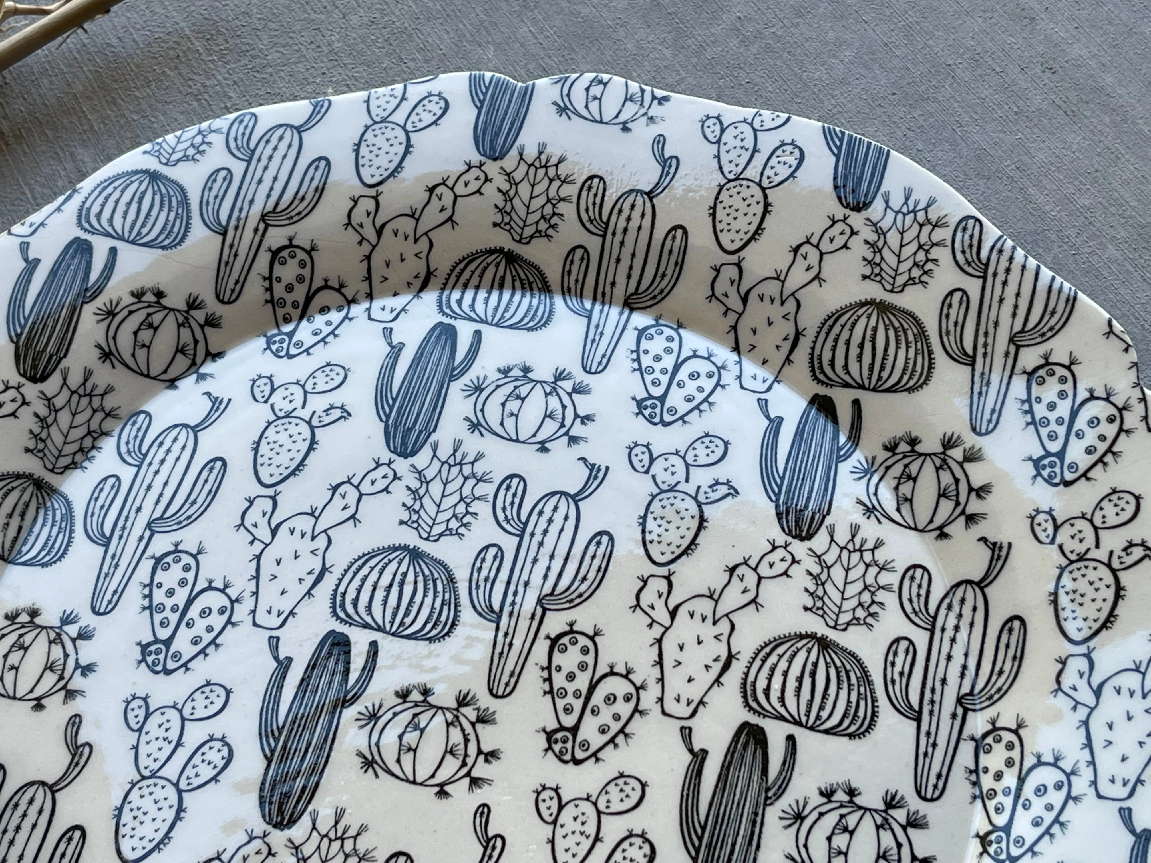 Cacti Plate, Circle Plate, Party Platter