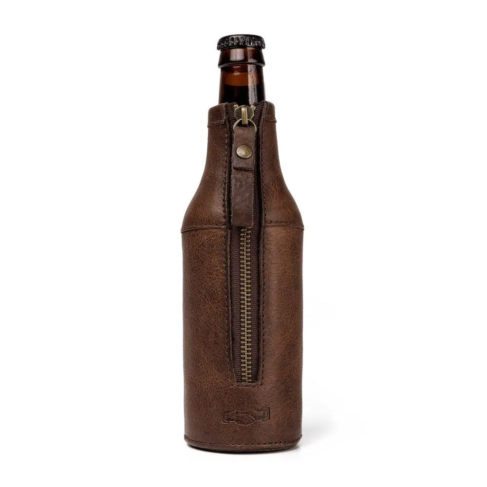 Campaign Leather Bottle Koozie