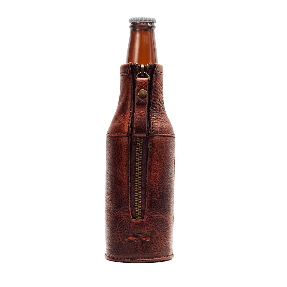 Campaign Leather Bottle Koozie