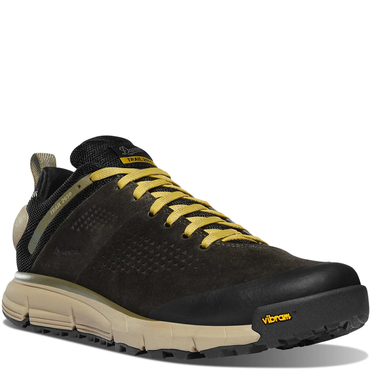 Danner Mens Trail 2650 GTX Hiking Shoes- Black Olive/Flax Yellow