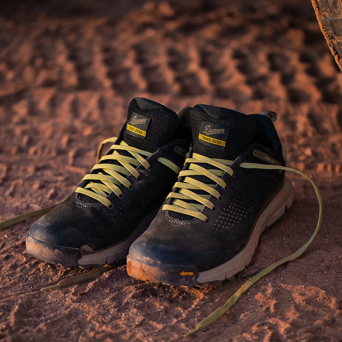 Danner Mens Trail 2650 GTX Hiking Shoes- Black Olive/Flax Yellow