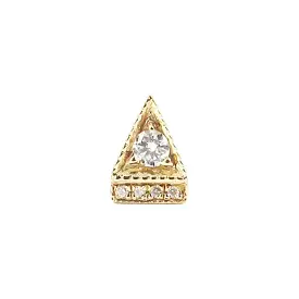 Deco Point Triangle Stud (Single), Yellow Gold