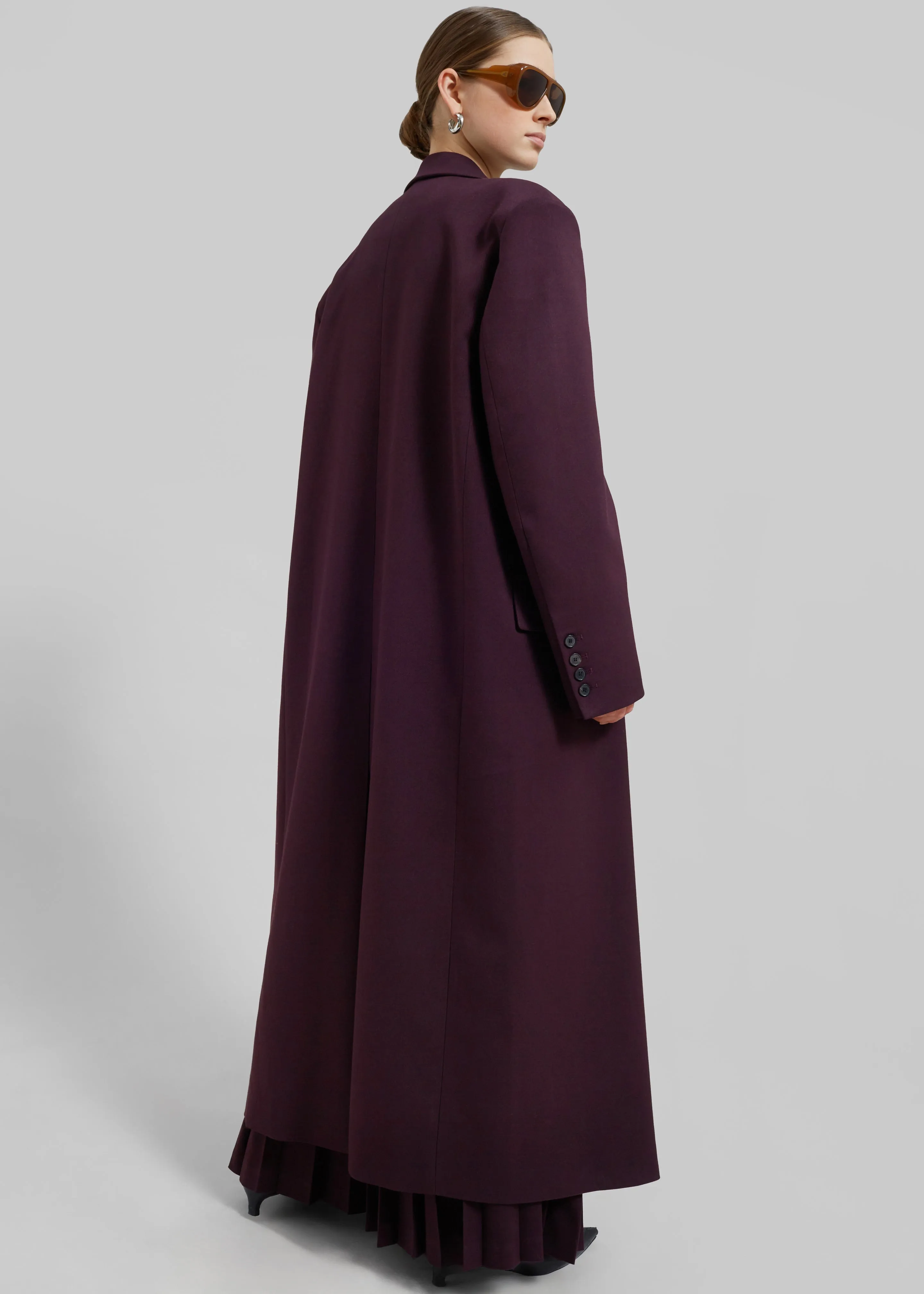 Delphina Long Coat - Burgundy