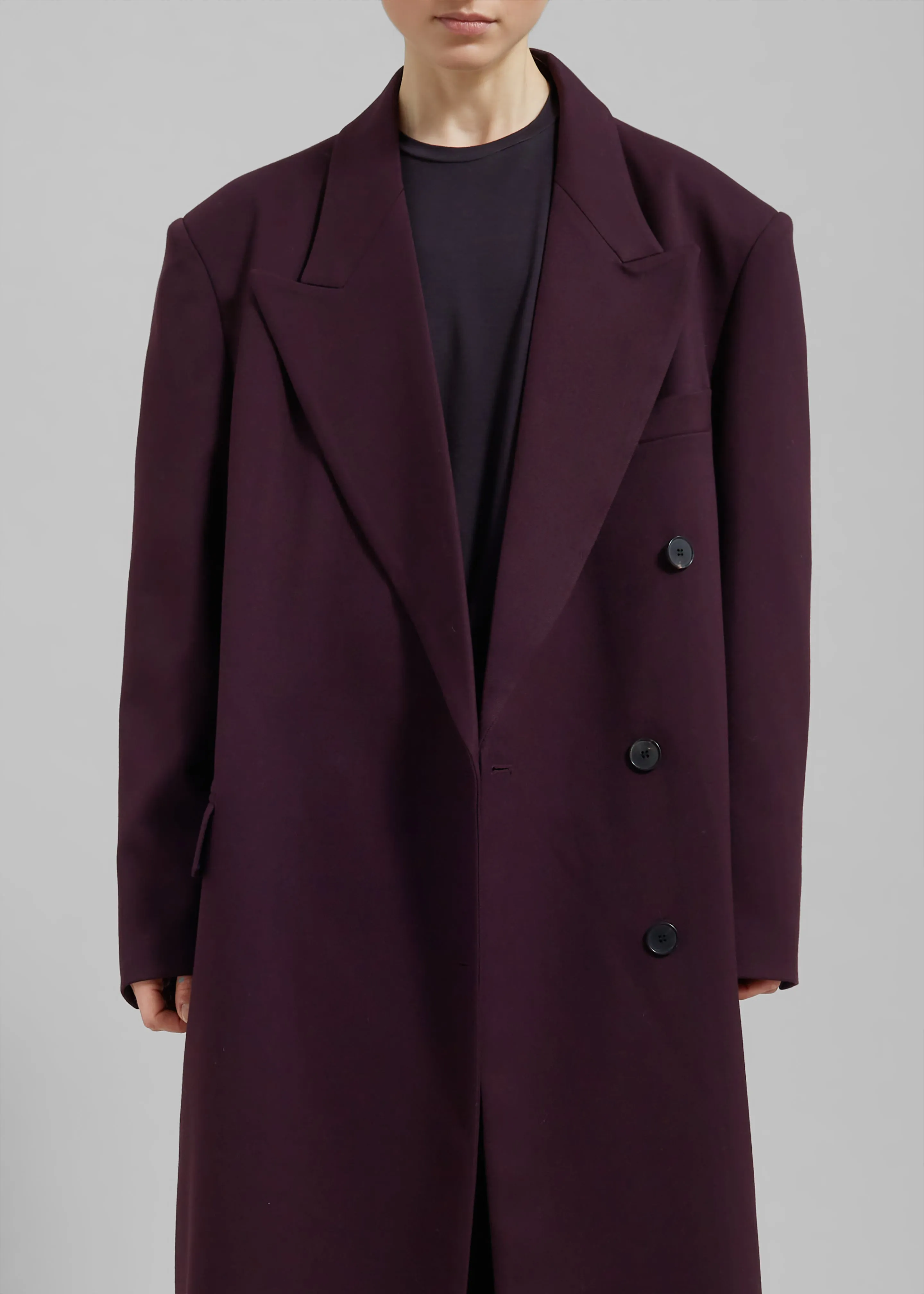 Delphina Long Coat - Burgundy