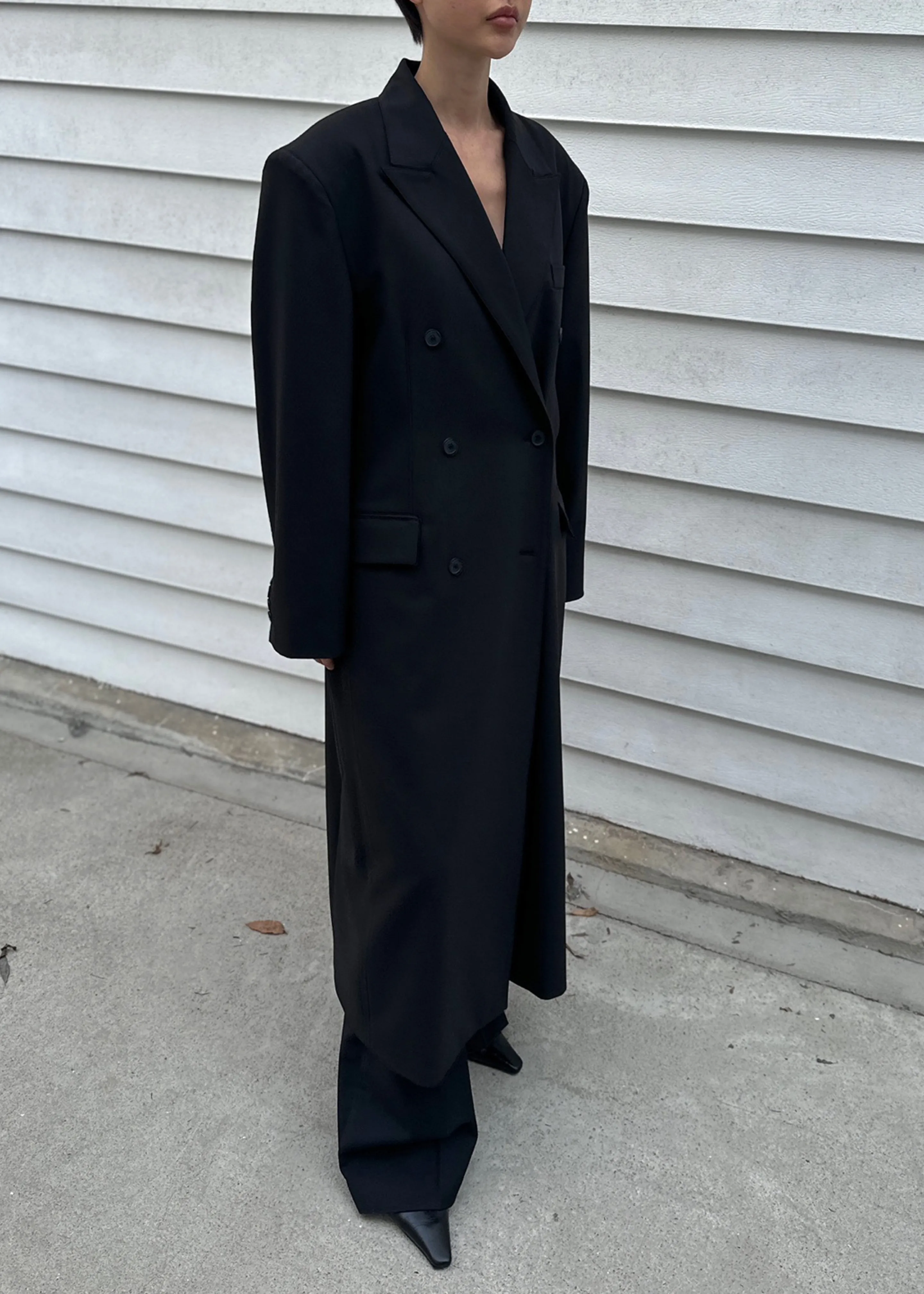 Dex Double Breasted Coat - Black