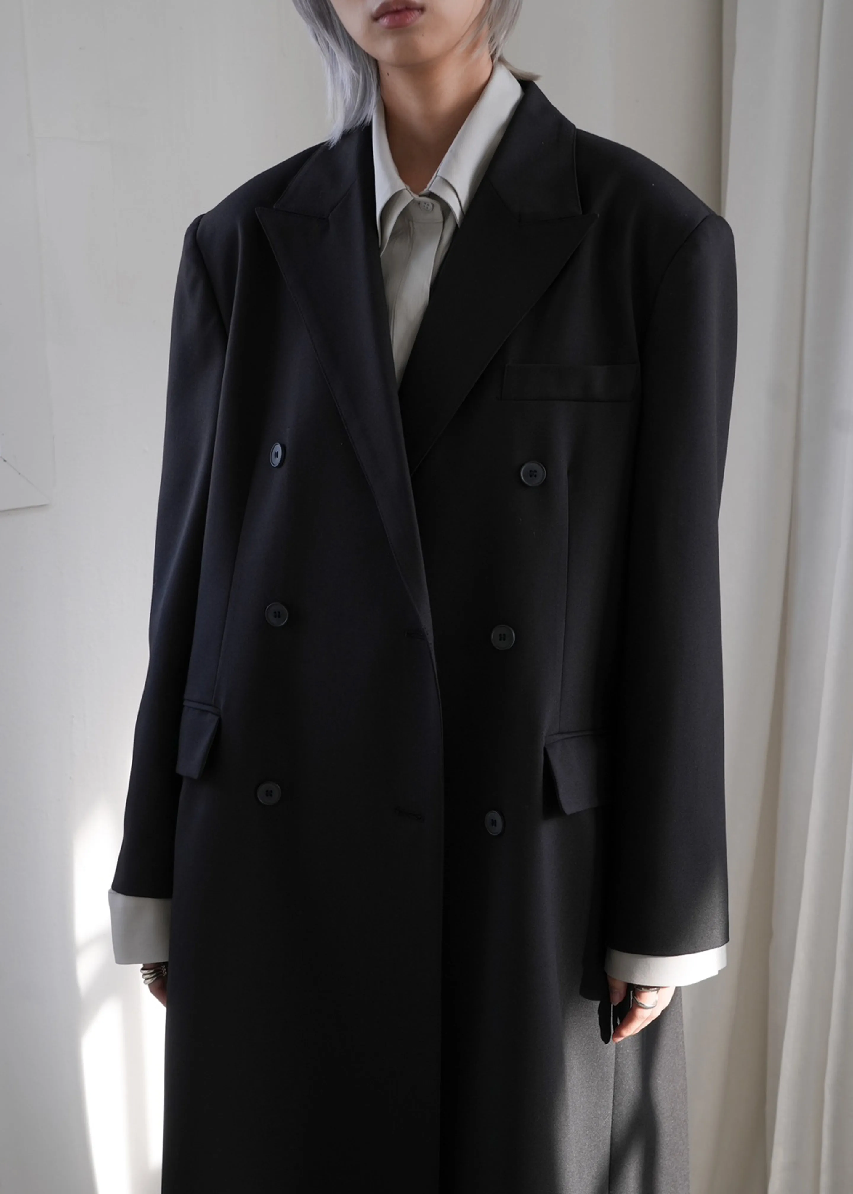 Dex Double Breasted Coat - Black