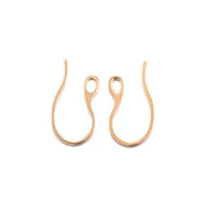 Earring Hooks, 304 Stainless Steel, Ear Wires, With Closed Horizontal Loop, Gold Plated, 22mm