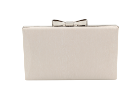 FABUCCI Chalk box clutch with bow clasp