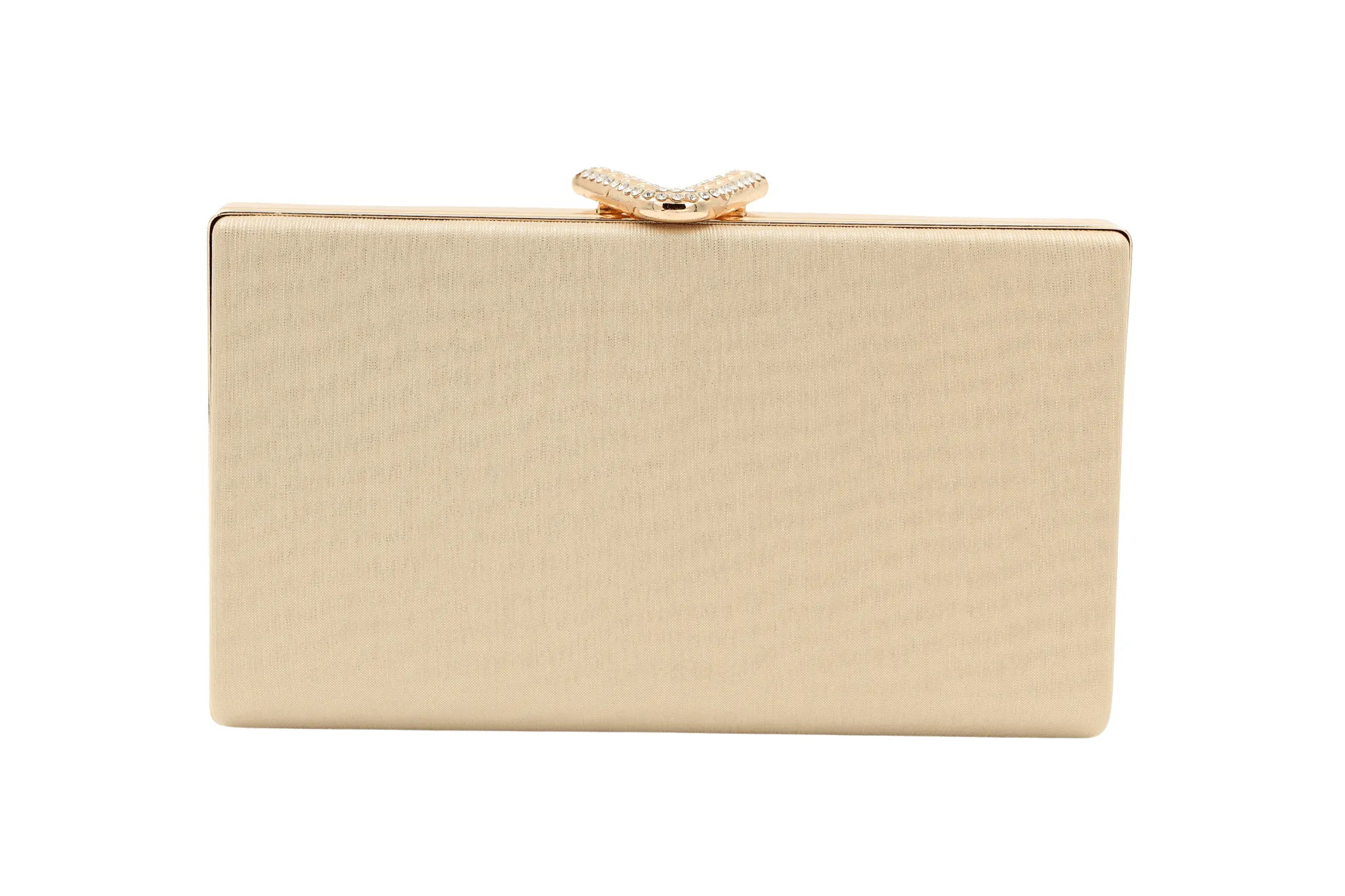 FABUCCI gold rectangle box clutch 