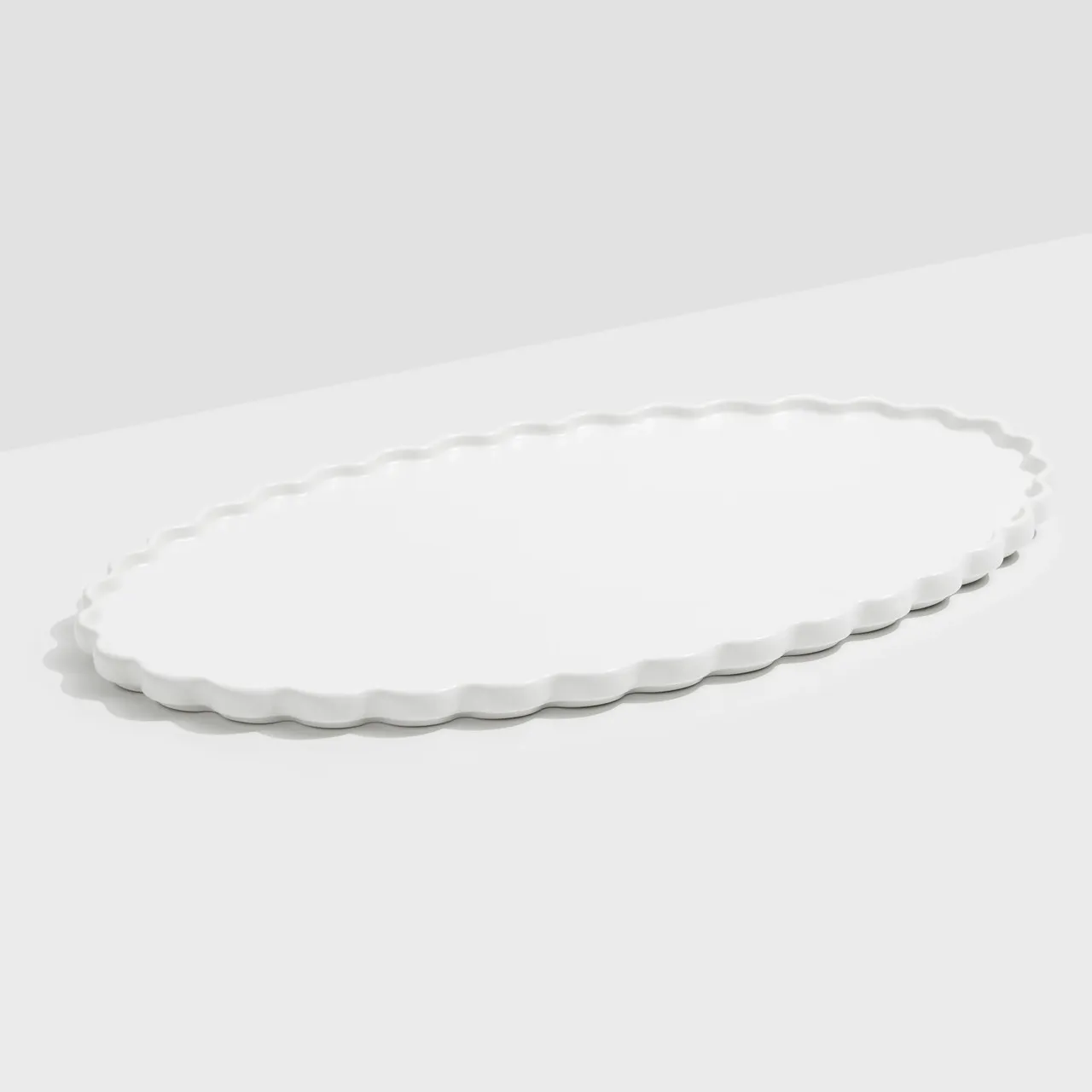 Fazeek Ceramic Wave Platter, White