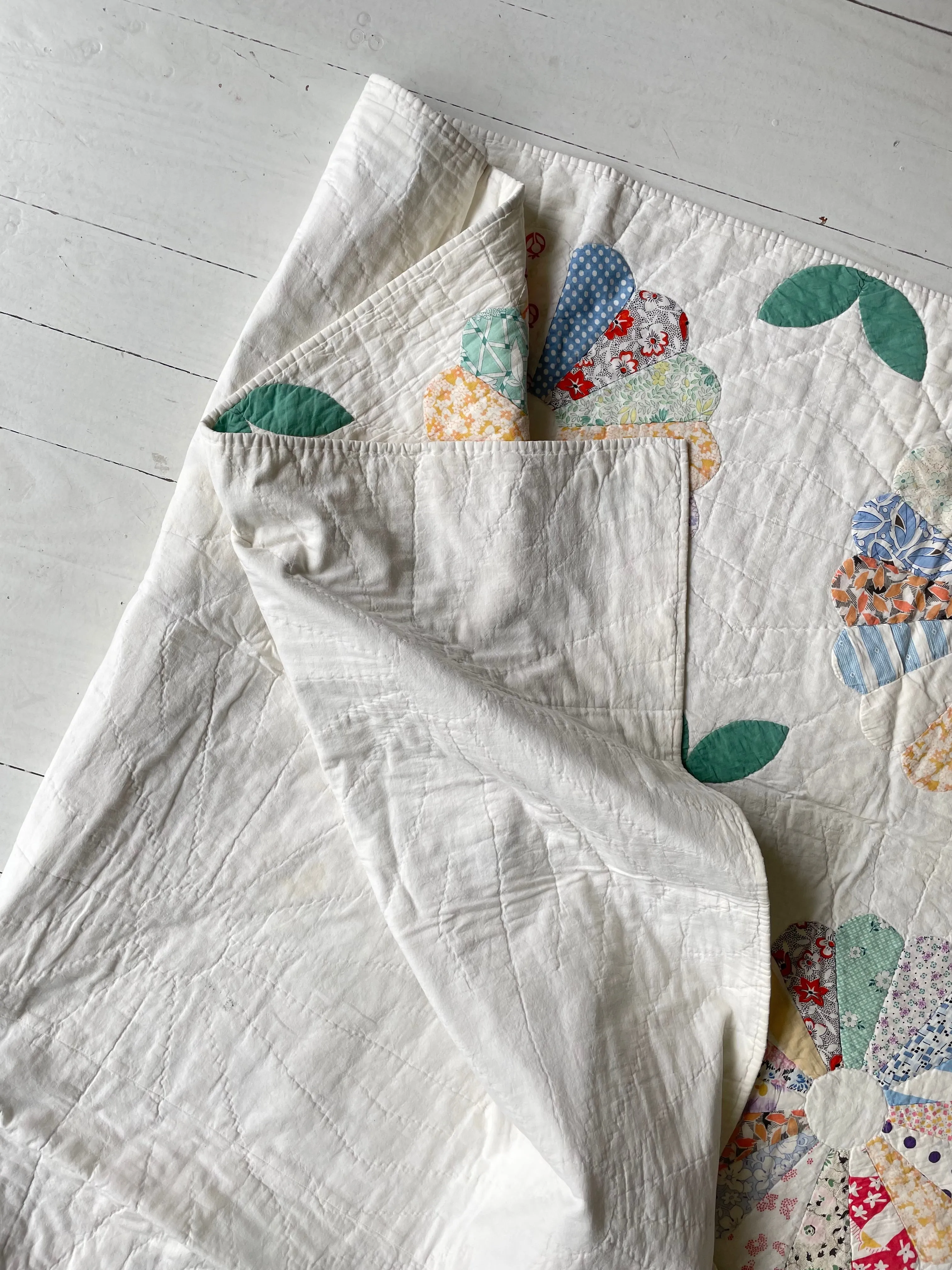 Feedsack Dresden Plate Quilt