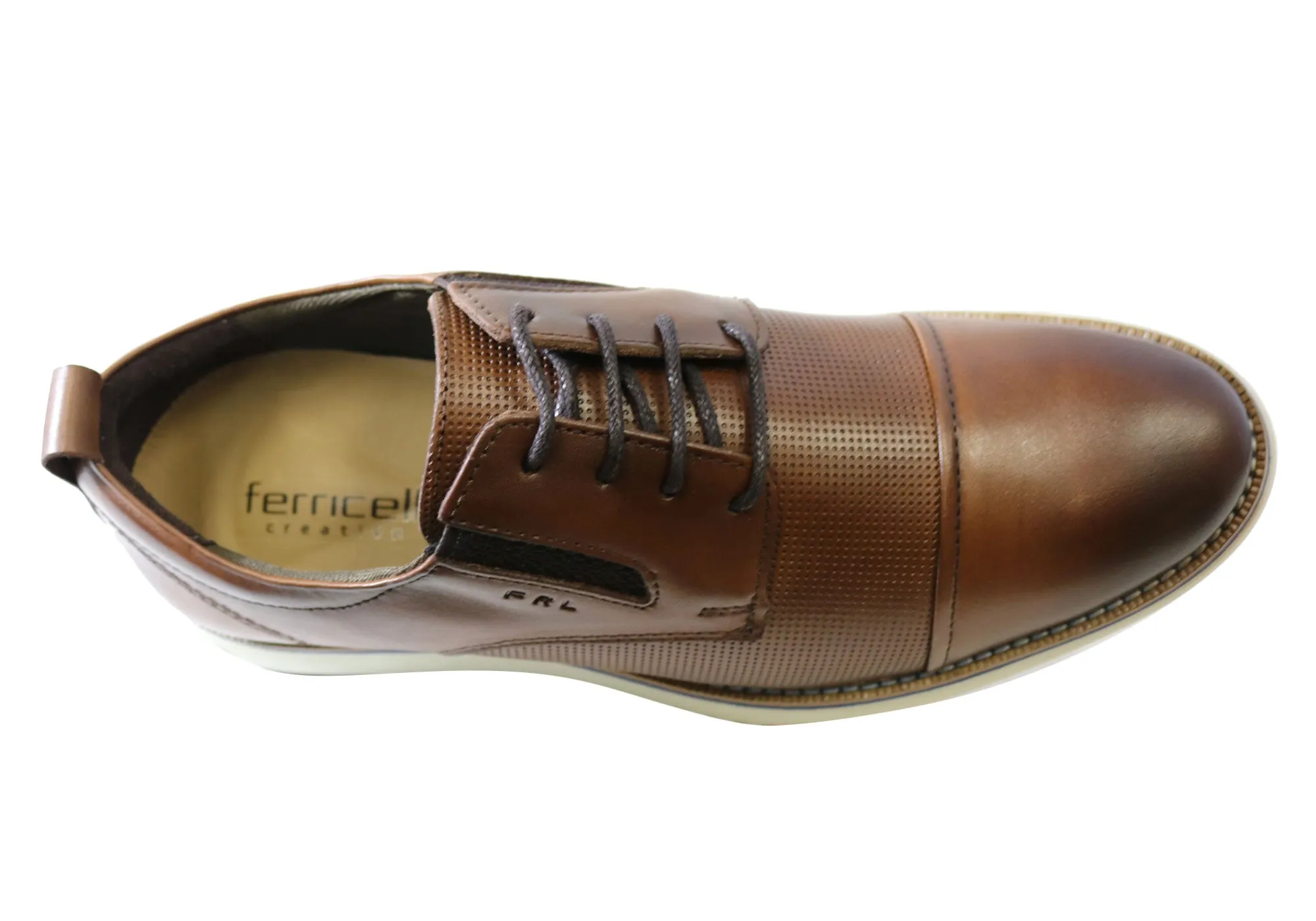 Ferricelli Kiran Mens Leather Dress Casual Shoes Made In Brazil