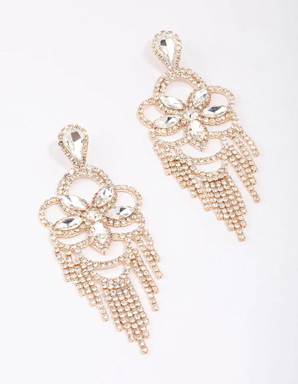 Gold Moon Statement Glamorous Drop Earrings