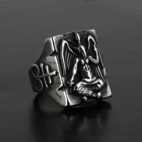 Gothic Baphomet Stainless Steel Ring