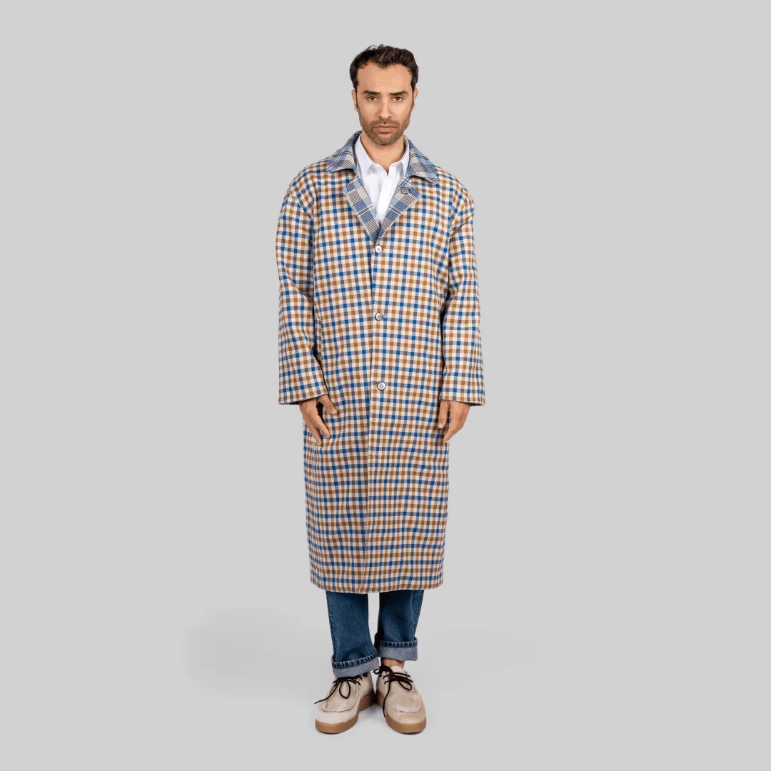 Handwoven Reversible Plaid Coat